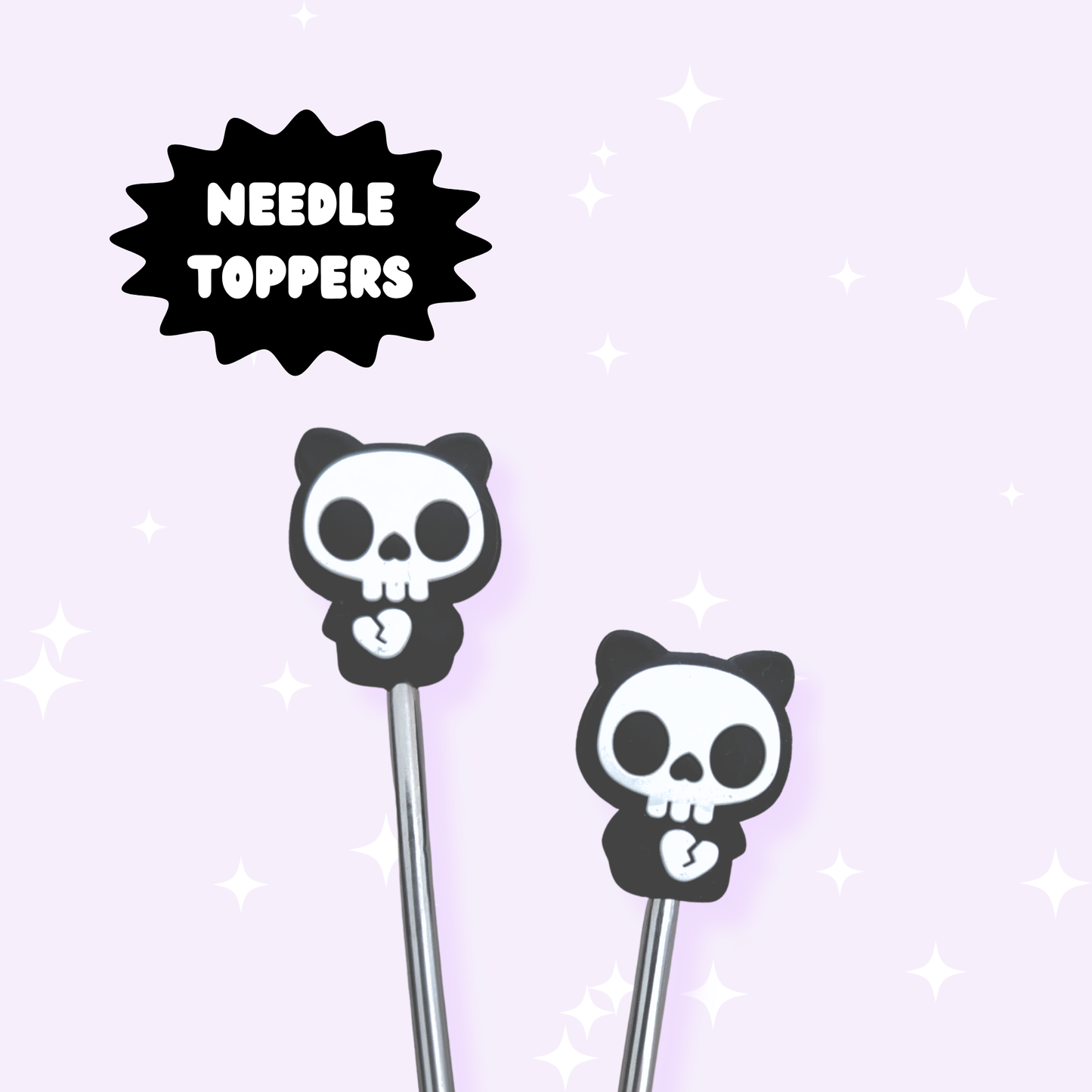Skelly Cats - Needle Toppers