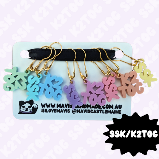 SSK/K2TOG decrease stitch markers